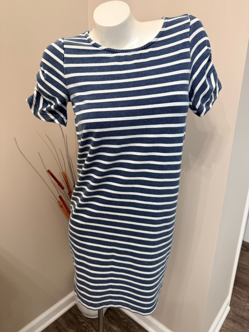 NWT Jane and Delancey Anthropologie T-Shirt Dress Women XS Blue & White Striped